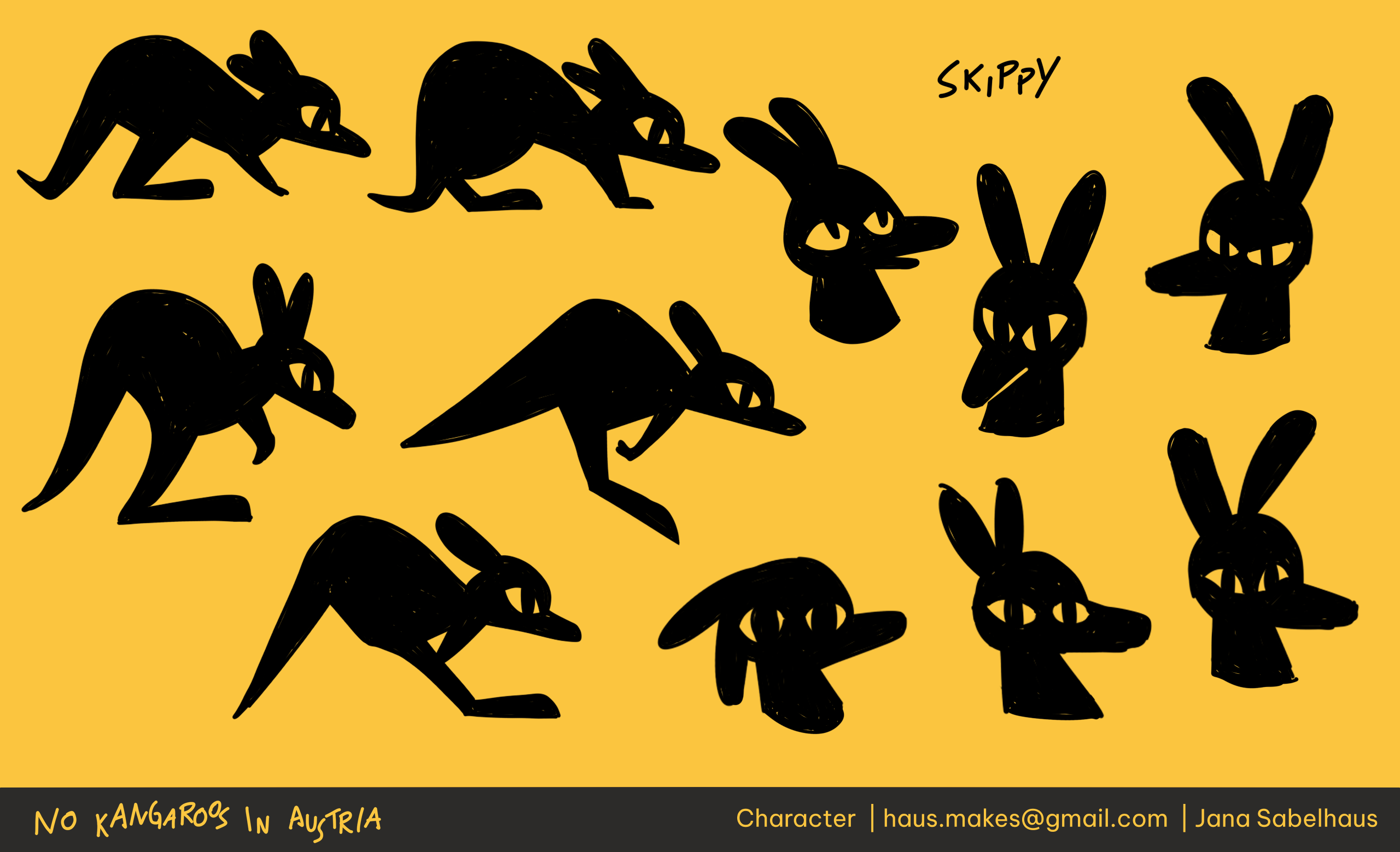 Character Skippy GAme Faces and Poses