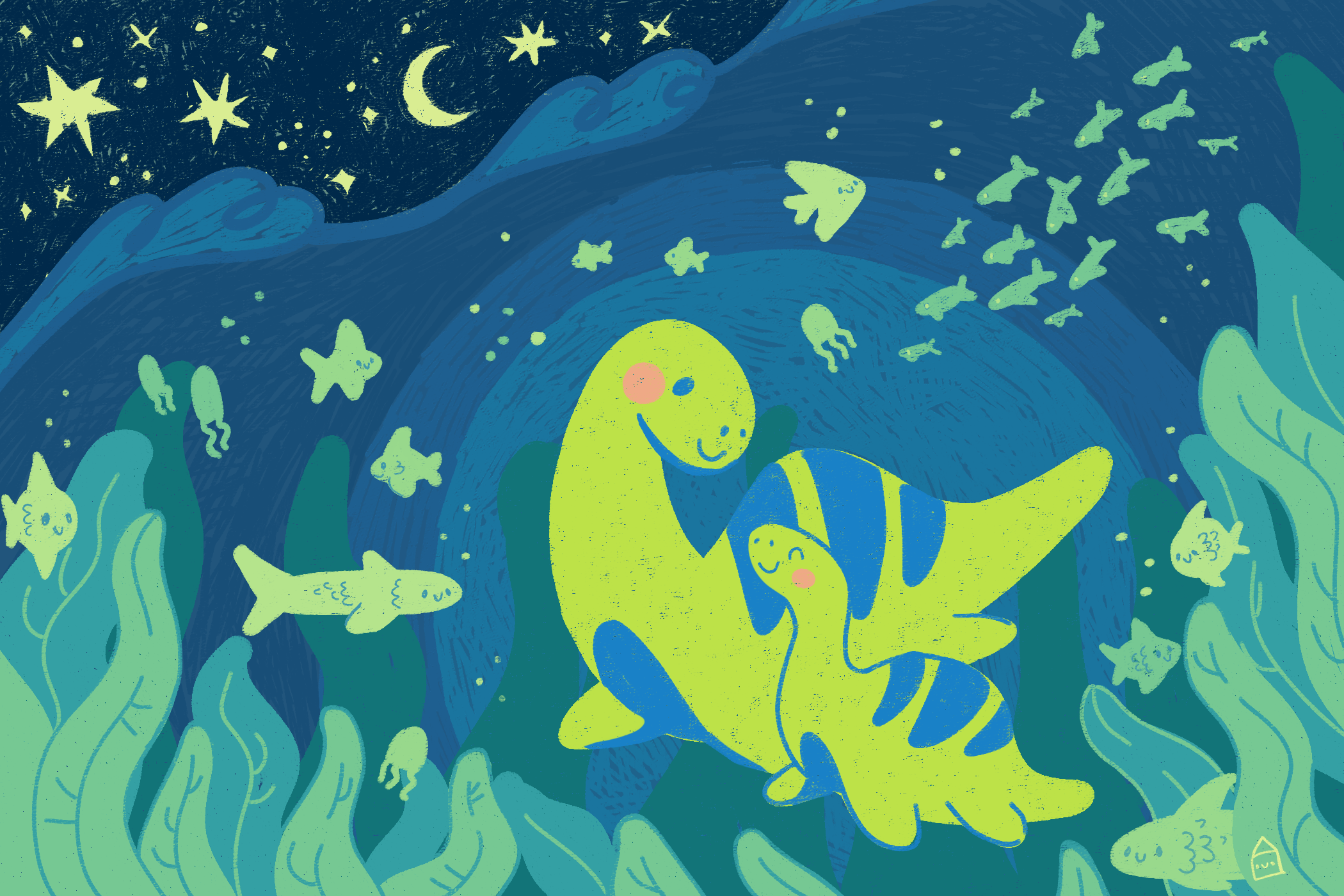 Illustrtaion Sea Monster Mama
